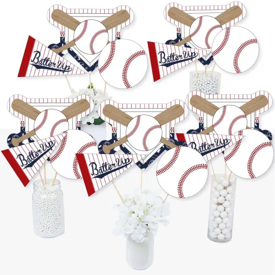 Big Dot of Happiness Batter Up - Baseball - Baby Shower or Birthday Party Centerpiece Sticks - Table Toppers - Set of 15 {3}
