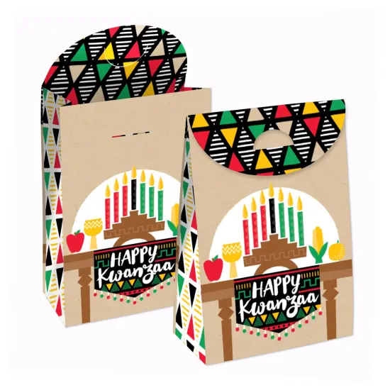Big Dot of Happiness Happy Kwanzaa - Heritage Holiday Gift Favor Bags - Party Goodie Boxes - Set of 12 {1}