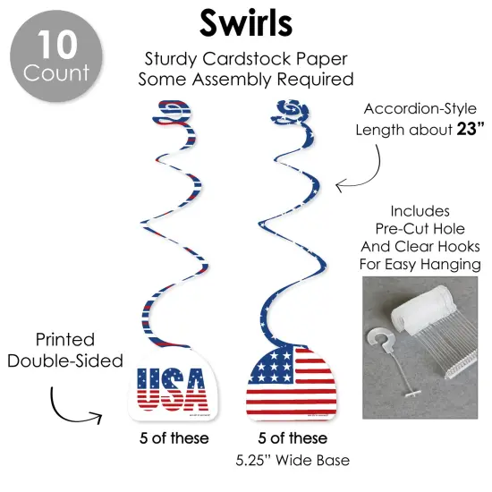 Big Dot of Happiness Stars & Stripes - Patriotic Party Supplies Decoration Kit - Decor Galore Party Pack - 51 Pieces {6}