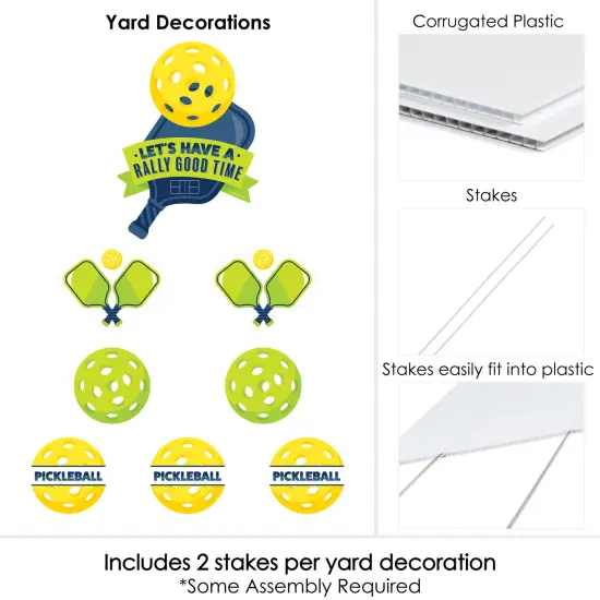 Big Dot of Happiness Let's Rally - Pickleball - Yard Sign and Outdoor Lawn Decorations - Birthday or Retirement Party Yard Signs - Set of 8 {6}