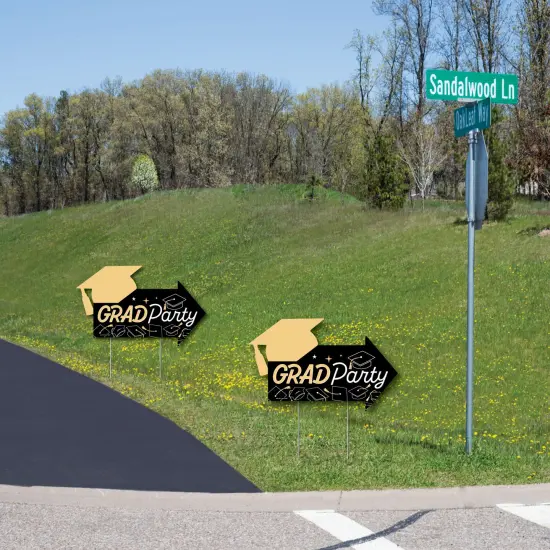 Big Dot of Happiness Goodbye High School, Hello College - Graduation Party Yard Sign with Stakes - Double Sided Outdoor Lawn Sign - Set of 3 {6}