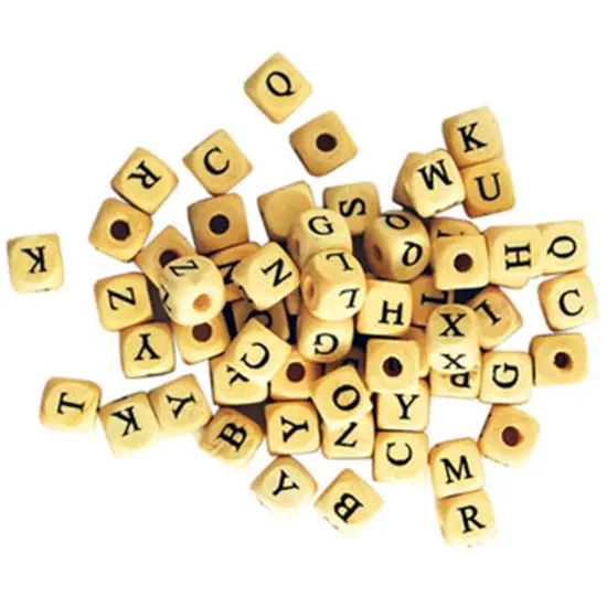 Craft Medley Wood Alphabet Beads 10mm 60/Pkg-Natural {2}