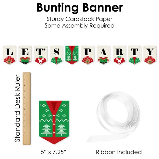 Big Dot of Happiness Ugly Sweater - Holiday and Christmas Party Supplies Decoration Kit - Decor Galore Party Pack - 51 Pieces {7}