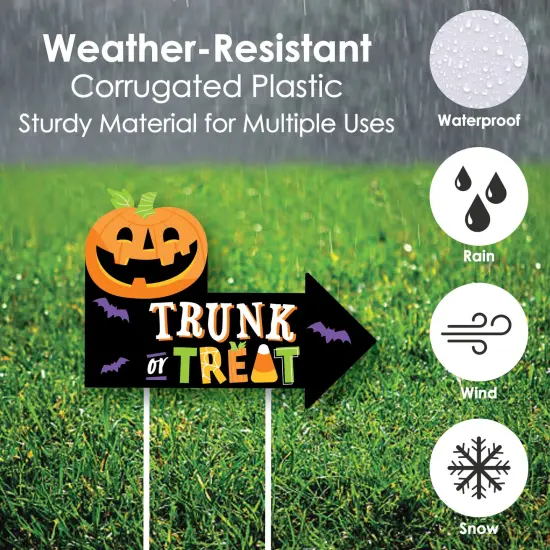 Big Dot of Happiness Trunk or Treat - Halloween Car Parade Party Yard Sign with Stakes - Double Sided Outdoor Lawn Sign - Set of 3 {4}