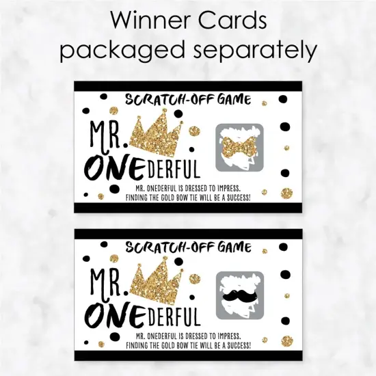 Big Dot of Happiness 1st Birthday Little Mr. Onederful - Boy First Birthday Party Game Scratch Off Cards - 22 Count {4}