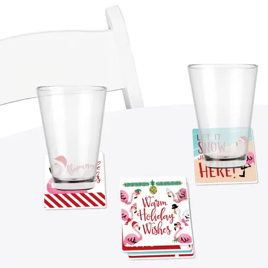 Big Dot of Happiness Flamingle Bells - Funny Tropical Christmas Party Decorations - Drink Coasters - Set of 6 {4}
