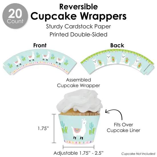 Big Dot of Happiness Whole Llama Fun - Llama Fiesta Baby Shower or Birthday Party Favors and Cupcake Kit - Fabulous Favor Party Pack - 100 Pieces {6}