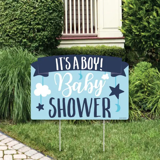 Big Dot of Happiness It's a Boy - Blue Baby Shower Yard Sign Lawn Decorations - Party Yardy Sign {1}