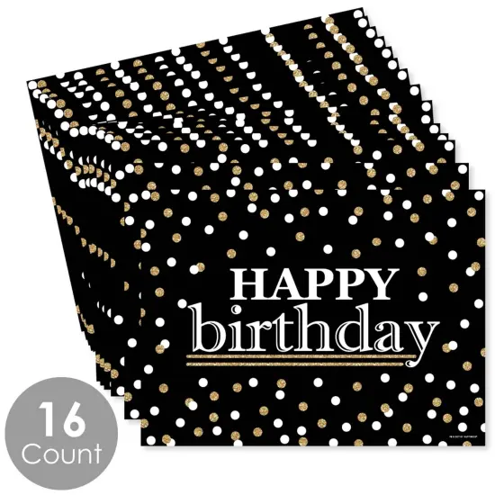 Big Dot of Happiness Adult Happy Birthday - Gold - Party Table Decorations - Birthday Party Placemats - Set of 16 {4}