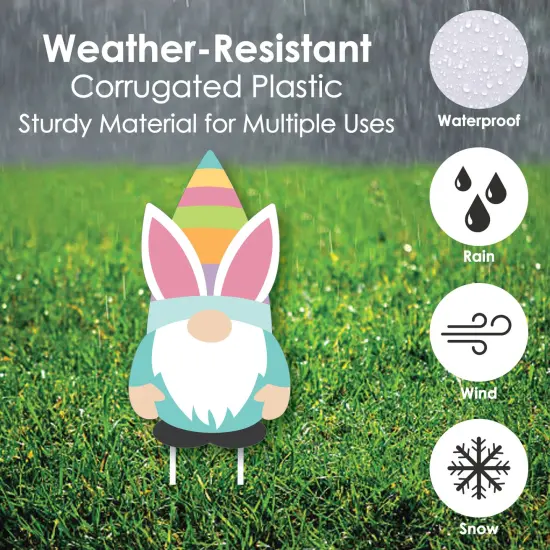 Big Dot of Happiness Easter Gnomes - Yard Sign and Outdoor Lawn Decorations - Spring Bunny Party Yard Signs - Set of 8 {4}