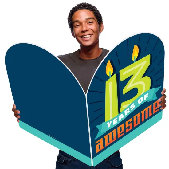 Big Dot of Happiness Boy 13th Birthday - Happy Official Teenager Birthday Giant Greeting Card - Big Shaped Jumborific Card {1}