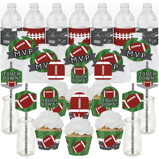 Big Dot of Happiness End Zone - Football - Baby Shower or Birthday Party Favors and Cupcake Kit - Fabulous Favor Party Pack - 100 Pieces {1}