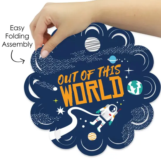 Big Dot of Happiness Blast Off to Outer Space Rocket Ship Baby Shower or Birthday Party Round Table Decorations - Paper Chargers Place Setting For 12 {6}