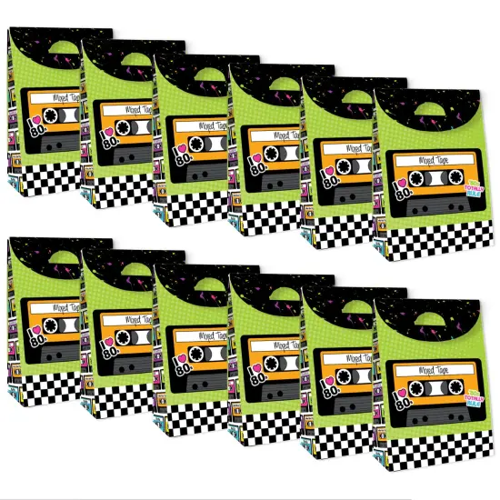 Big Dot of Happiness 80&rsquo;s Retro - Totally 1980s Gift Favor Bags - Party Goodie Boxes - Set of 12 {6}