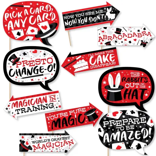 Big Dot of Happiness Funny Ta-Da, Magic Show - Magical Birthday Party Photo Booth Props Kit - 10 Piece {1}