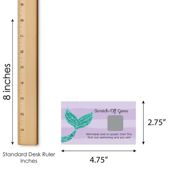 Big Dot of Happiness Let's Be Mermaids - Baby Shower or Birthday Party Game Scratch Off Cards - 22 Count {7}