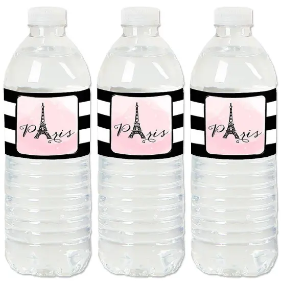 Big Dot of Happiness Paris, Ooh La La - Paris Themed Baby Shower or Birthday Party Water Bottle Sticker Labels - Set of 20 {1}