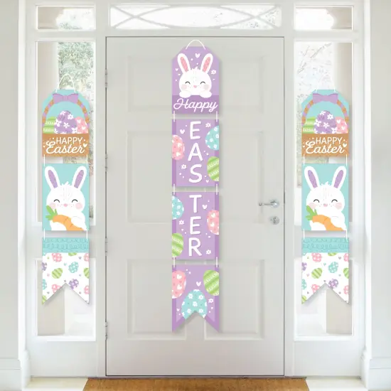 Big Dot of Happiness Spring Easter Bunny - Hanging Vertical Paper Door Banners - Happy Easter Party Wall Decoration Kit - Indoor Door Decor {1}