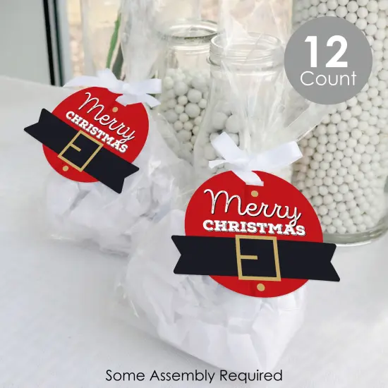 Big Dot of Happiness Jolly Santa Claus - Christmas Party Clear Goodie Favor Bags - Treat Bags With Tags - Set of 12 {3}