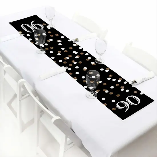 Big Dot of Happiness Adult 90th Birthday - Gold - Petite Birthday Party Paper Table Runner - 12 x 60 inches {1}