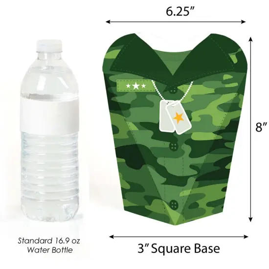 Big Dot of Happiness Camo Hero - Army Military Camouflage Party Favors - Gift Heart Shaped Favor Boxes for Women and Kids - Set of 12 {4}