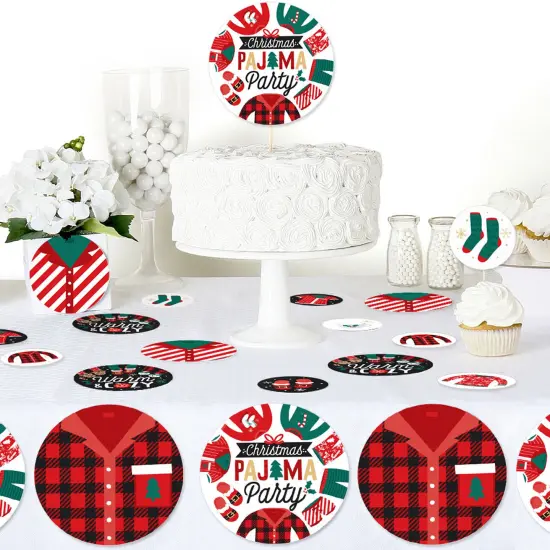 Big Dot of Happiness Christmas Pajamas - Holiday Plaid PJ Party Giant Circle Confetti - Party Decorations - Large Confetti 27 Count {6}