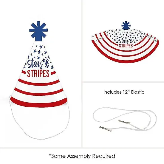 Big Dot of Happiness Stars and Stripes - Mini Cone Memorial Day, 4th of July & Labor Day USA Patriotic Party Hats - Small Little Party Hats - Set of 8 {6}