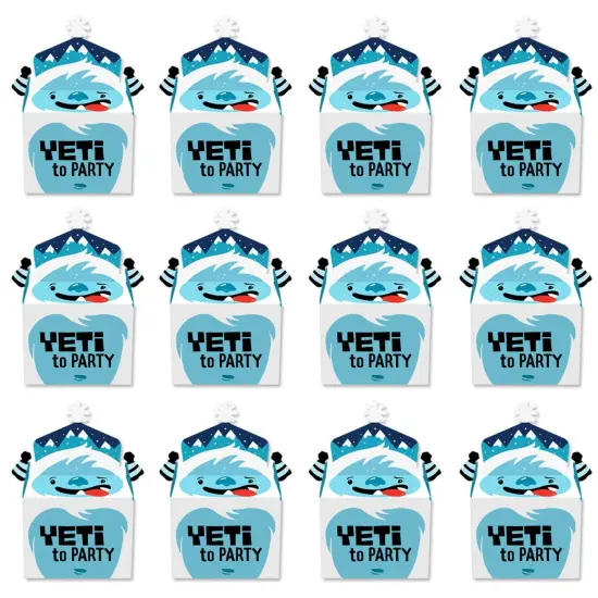 Big Dot of Happiness Yeti to Party - Treat Box Party Favors - Abominable Snowman Party or Birthday Party Goodie Gable Boxes - Set of 12 {6}