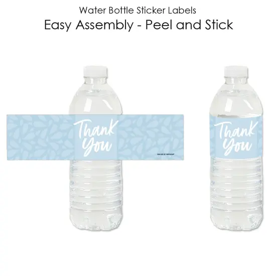 Big Dot of Happiness Dusty Blue Elegantly Simple - Guest Party Favors Water Bottle Sticker Labels - Set of 20 {3}
