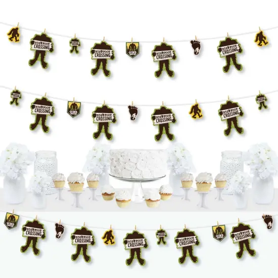 Big Dot of Happiness Sasquatch Crossing - Bigfoot Party or Birthday Party DIY Decorations - Clothespin Garland Banner - 44 Pieces {1}