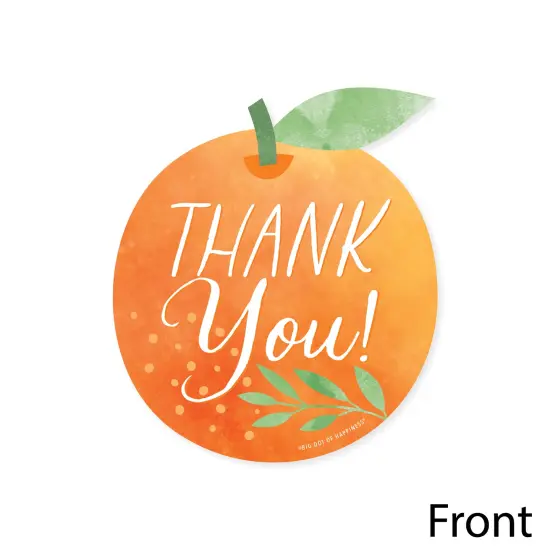 Big Dot of Happiness Little Clementine - Shaped Thank You Cards Orange Citrus Baby Shower or Birthday Party Thank You Note Cards with Envelopes 12 Ct {4}