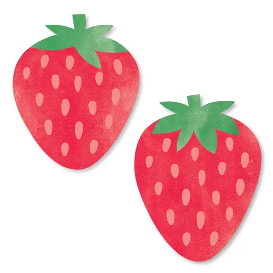 Big Dot of Happiness Berry Sweet Strawberry - DIY Shaped Fruit Themed Birthday Party or Baby Shower Cut-Outs - 24 Count {1}