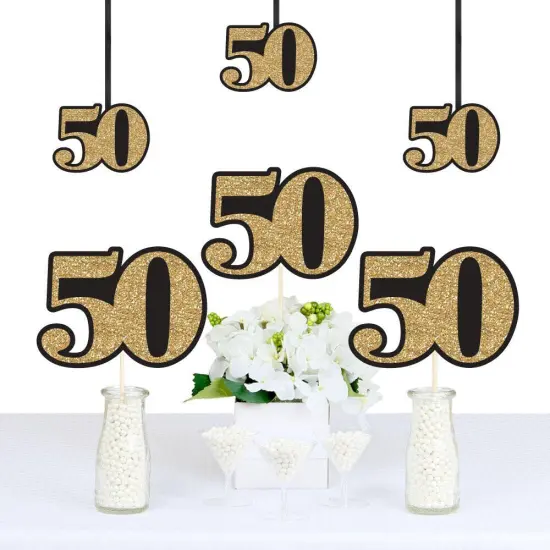 Big Dot of Happiness Adult 50th Birthday - Gold - Decorations DIY Party Essentials - Set of 20 {1}