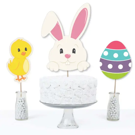 Big Dot of Happiness Hippity Hoppity - Easter Bunny Party Centerpiece Sticks - Table Toppers - Set of 15 {4}