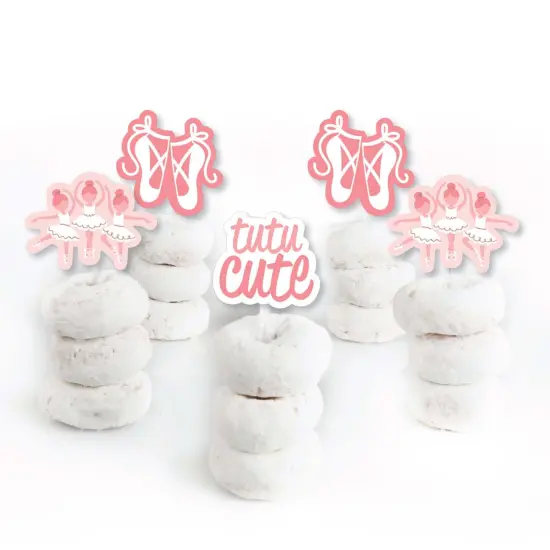 Big Dot of Happiness Tutu Cute Ballerina - Dessert Cupcake Toppers - Ballet Birthday Party or Baby Shower Clear Treat Picks - Set of 24 {3}