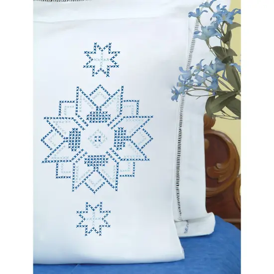Jack Dempsey Stamped Pillowcases W/White Perle Edge 2/Pkg-XX Star {3}