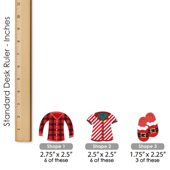Big Dot of Happiness Christmas Pajamas - DIY Shaped Holiday Plaid PJ Party Cut-Outs - 24 Count {6}