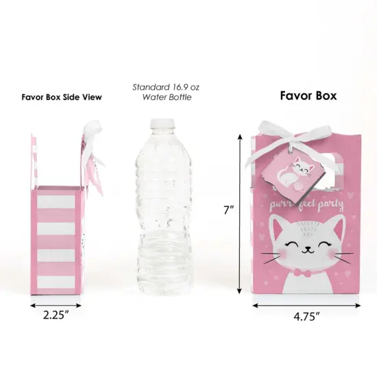 Big Dot of Happiness Purr-fect Kitty Cat - Kitten Meow Baby Shower or Birthday Party Favor Boxes - Set of 12 {3}