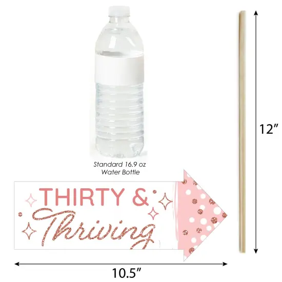 Big Dot of Happiness Funny 30th Pink Rose Gold Birthday - Happy Birthday Party Photo Booth Props Kit - 10 Piece {4}