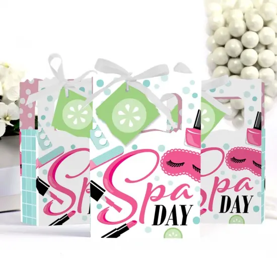 Big Dot of Happiness Spa Day - Girls Makeup Party Favor Boxes - Set of 12 {4}