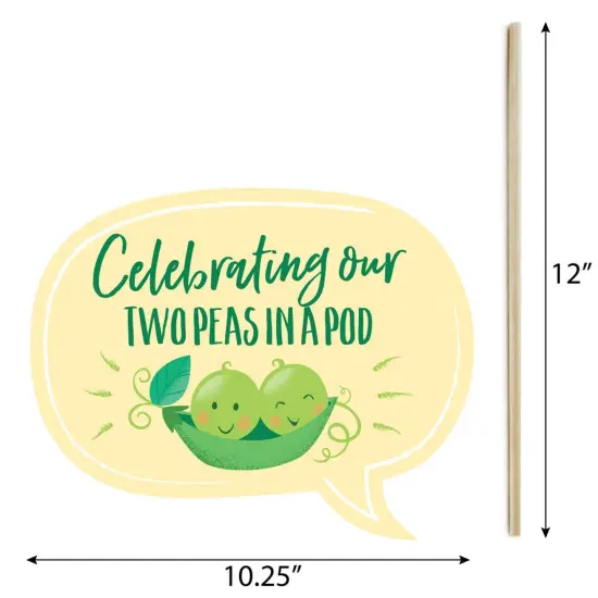 Big Dot of Happiness Funny Double the Fun - Twins Two Peas in a Pod - Baby Shower or First Birthday Party Photo Booth Props Kit - 10 Piece {6}