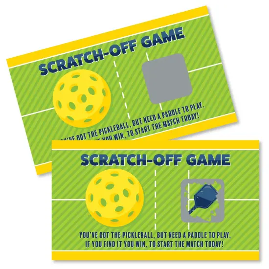 Big Dot of Happiness Let&rsquo;s Rally - Pickleball - Birthday or Retirement Party Game Scratch Off Cards - 22 Count {1}
