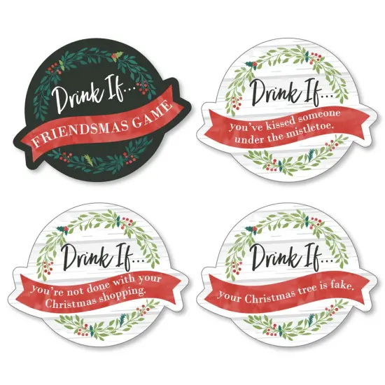 Big Dot of Happiness Drink If Game - Rustic Merry Friendsmas - Friends Christmas Party Game - 24 Count {1}
