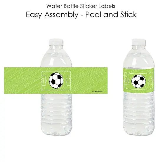 Big Dot of Happiness Goaaal - Soccer - Baby Shower or Birthday Party Water Bottle Sticker Labels - Set of 20 {3}