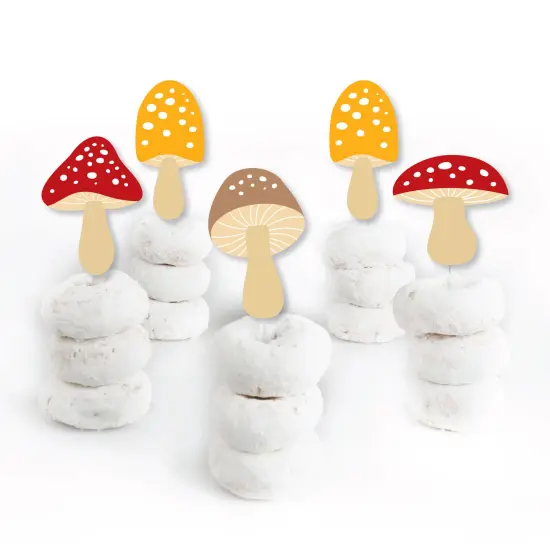 Big Dot of Happiness Wild Mushrooms - Dessert Cupcake Toppers - Red Toadstool Party Clear Treat Picks - Set of 24 {3}