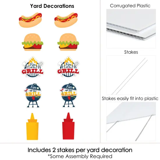 Big Dot of Happiness Fire Up the Grill - Lawn Decorations - Outdoor Summer BBQ Picnic Party Yard Decorations - 10 Piece {7}