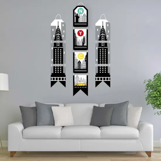 Big Dot of Happiness NYC Cityscape - Hanging Vertical Paper Door Banners - New York City Party Wall Decoration Kit - Indoor Door Decor {3}