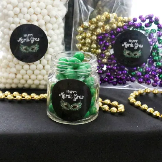 Big Dot of Happiness Mardi Gras - Masquerade Party Circle Sticker Labels - 24 Count {6}