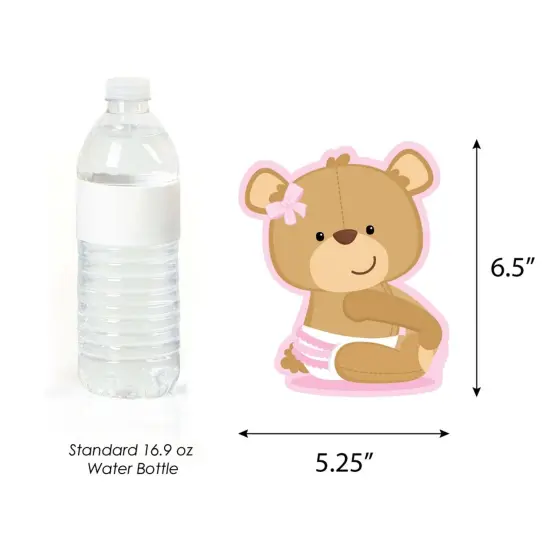 Big Dot of Happiness Baby Girl Teddy Bear - Decorations DIY Baby Shower Party Essentials - Set of 20 {6}