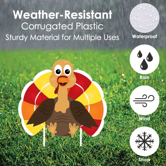 Big Dot of Happiness Thanksgiving Turkey - Turkey Lawn Decorations - Outdoor Fall Harvest Yard Decorations for Thanksgiving - 10 Piece {6}